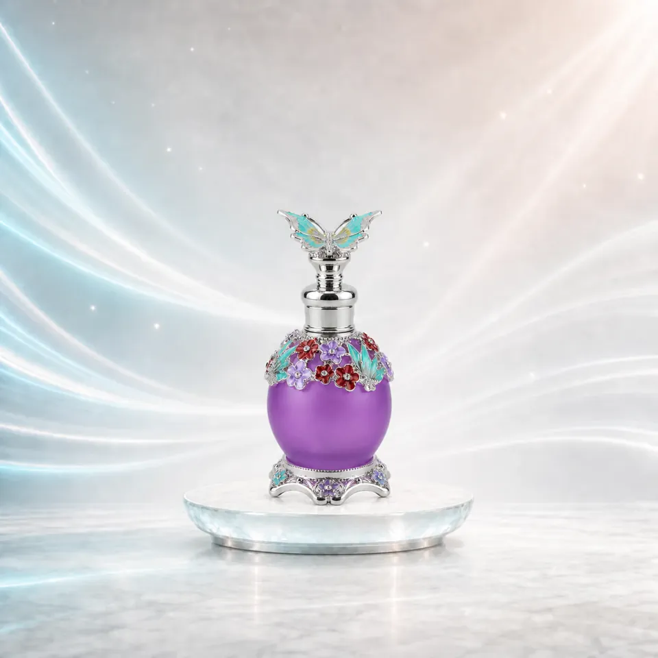 Butterfly Halo - Purple perfume oil bottle