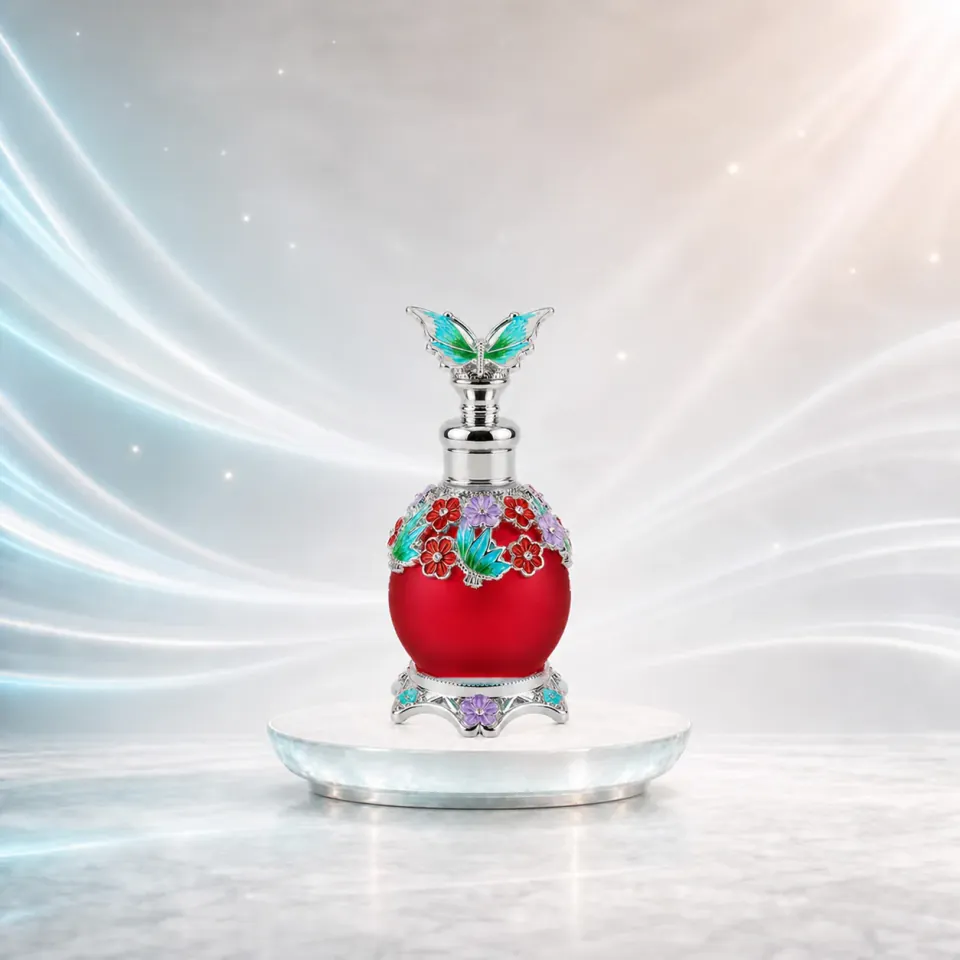 Butterfly Halo - Red perfume oil bottle